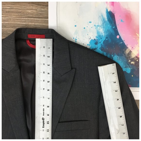 Alfani Mens Blazer Sport Coat Two Button Jacket Wool Size 42L Slim Casual Suits‎ - Picture 12 of 13